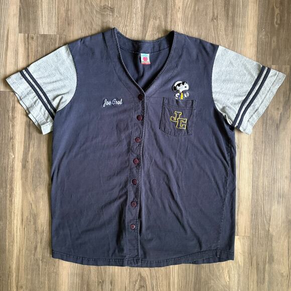 Vintage Peanuts Snoopy Joe Cool Baseball Jersey Shirt Women's Size XL - Picture 1 of 6